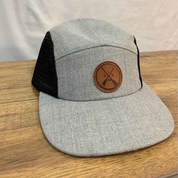 SIX hats flat brim hat. Gray/black. Adjustable. NWOT. Adult. - Picture 2 of 10